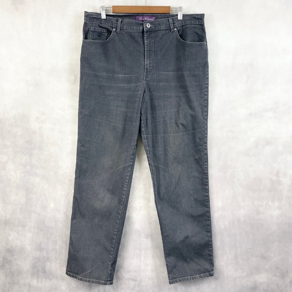 Gloria Vanderbilt Womens Amanda Jeans Size 18 Minimal Classic Casual Preppy Gray